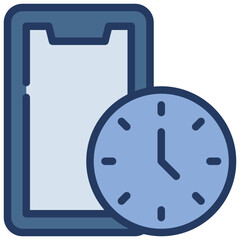 mobile time date alert icon filled outline