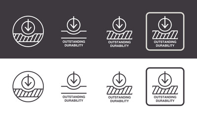 High durability icon. Outstanding strength and durability symbol. Resilience and Robustness Logo. Vector illustrator. - obrazy, fototapety, plakaty
