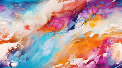 Seamless abstract colorful oil painting pattern background. Generative AI