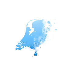 Country map watercolor sublimation background on white background. Netherlands
