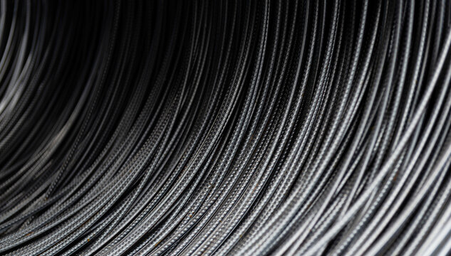 Steel rods used to reinforce concrete