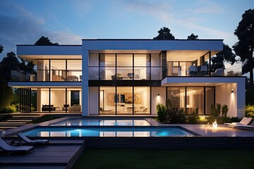 Fototapeta premium A contemporary residential property in a sought after location is available for purchase.