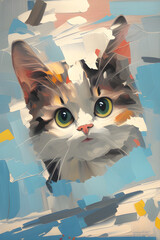oil painting cat. Generative ai