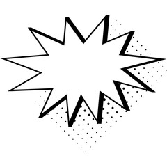 Сomic bubble speech cloud. Pop art retro cartoon sticker. Vector icon illustration