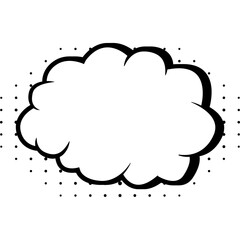 Сomic bubble speech cloud. Pop art retro cartoon sticker. Vector icon illustration
