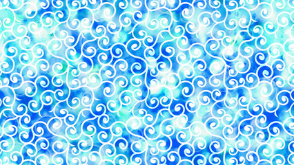 唐草模様　清涼飲料水　背景　青