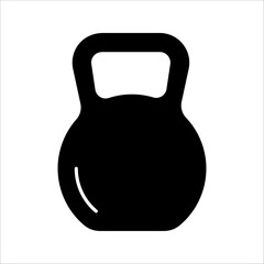 Kettlebell icon. Sport and fitness symbol on white background. color editable