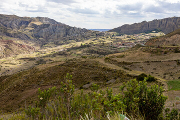 Fototapeta premium Valle de las Animas, landscape with special rock formations at the outskirts of La Paz in the Bolivian Andes - Traveling and exploring South America