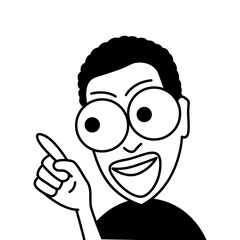 cartoon lineart black and white people
