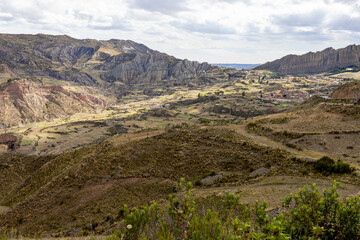 Valle de las Animas, landscape with special rock formations at the outskirts of La Paz in the Bolivian Andes - Traveling and exploring South America
