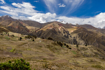Traveling and exploring the beautiful Andes mountains surrounding the highest administrative capital La Paz in Bolivia, South America