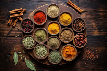 Obraz na płótnie Canvas A selection of spices. 