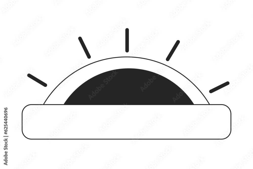Poster security alarm flat monochrome isolated vector object. warning lamp. flashing light siren. editable 