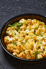 baked cauliflower florets with parmesan and herbs