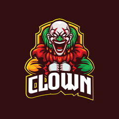 Vector illustration of clown mascot with esport style 