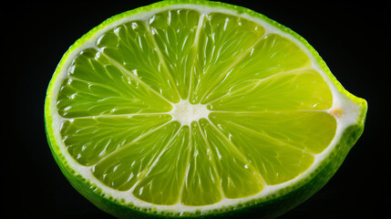 Obraz na płótnie Canvas Slice of lime isolated on white background