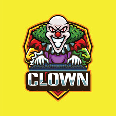 Vector illustration of clown mascot with esport style 