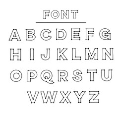 Font a to z alphabet outline design vector illustration