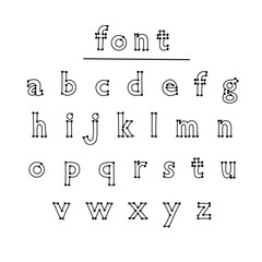 Font a to z alphabet outline design vector illustration