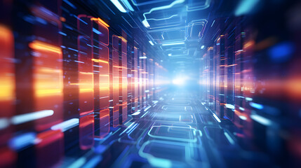 Obraz premium soft network technology data center background soft focus 