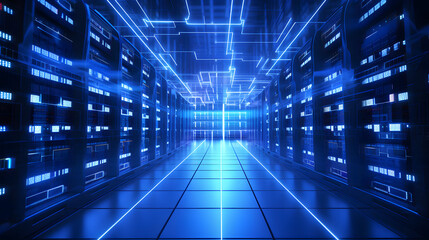 Fototapeta premium soft network technology data center background soft focus 