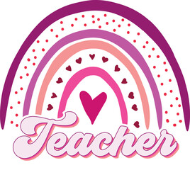 Boho Rainbow Teacher