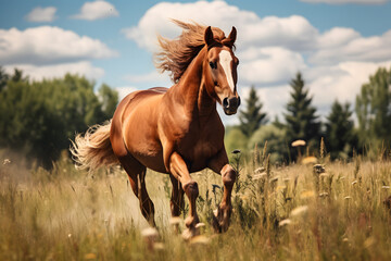 Obraz premium A horse running in a field