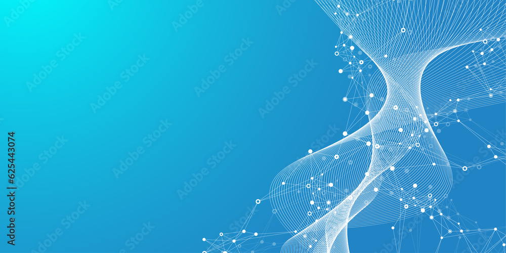 Aufkleber Global network connection concept. Social network communication in the global business concept. Big data visualization. Internet technology illustration.