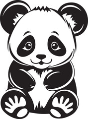 Fototapeta na wymiar Panda Bear Baby Animal Sign Vector Graphic Silhouette Shape Clipart Digital Art Illustration