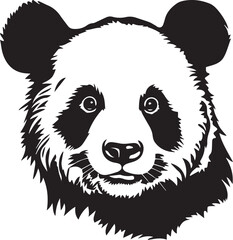 Panda Bear Baby Animal Sign Vector Graphic Silhouette Shape Clipart Digital Art Illustration