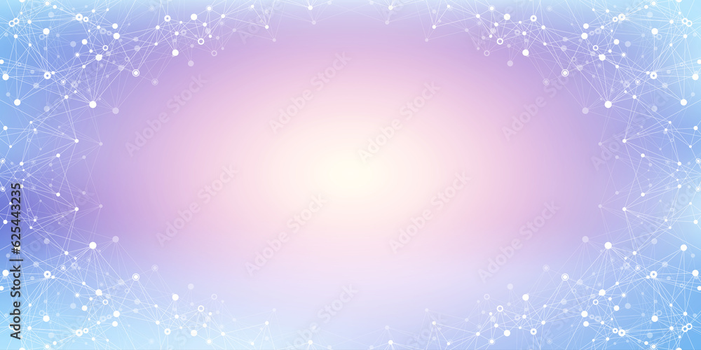 Poster molecular abstract structure background. scientific illustration with molecule dna. medical, science