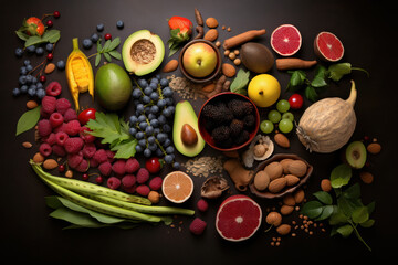 An exquisite still life composition showcasing a selection of healthy food alternatives.