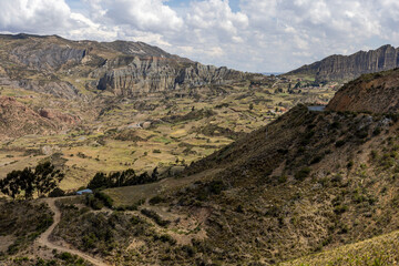 Valle de las Animas, landscape with special rock formations at the outskirts of La Paz in the Bolivian Andes - Traveling and exploring South America