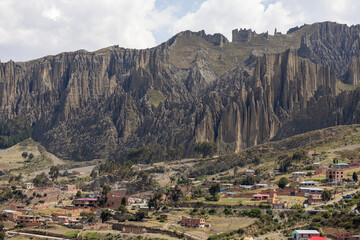 Valle de las Animas, landscape with special rock formations at the outskirts of La Paz in the Bolivian Andes - Traveling and exploring South America