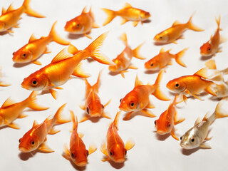 Gold Fish Isolated on White Background with Generative AI