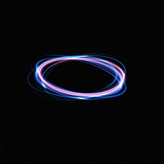 Neon magic circle.Futuristic light circle for background.Light frame.Vector.Magic portal.