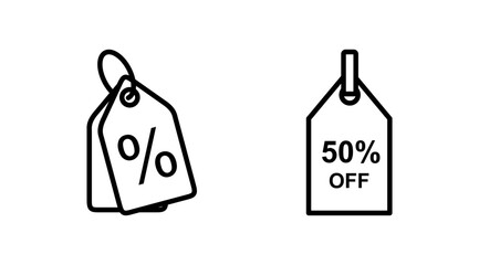 Discount icon vector. shopping tags. percentage icon