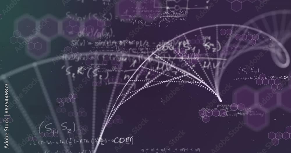 Poster animation of data processing and light spots over virus cells