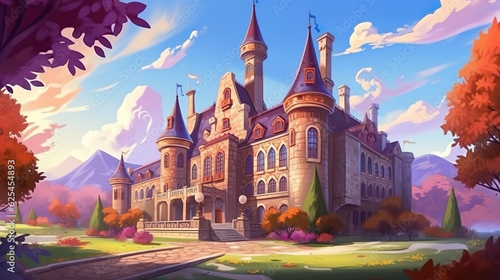 Poster abstract background magic academy. a captivating illustration within a banner design, depicting a ma