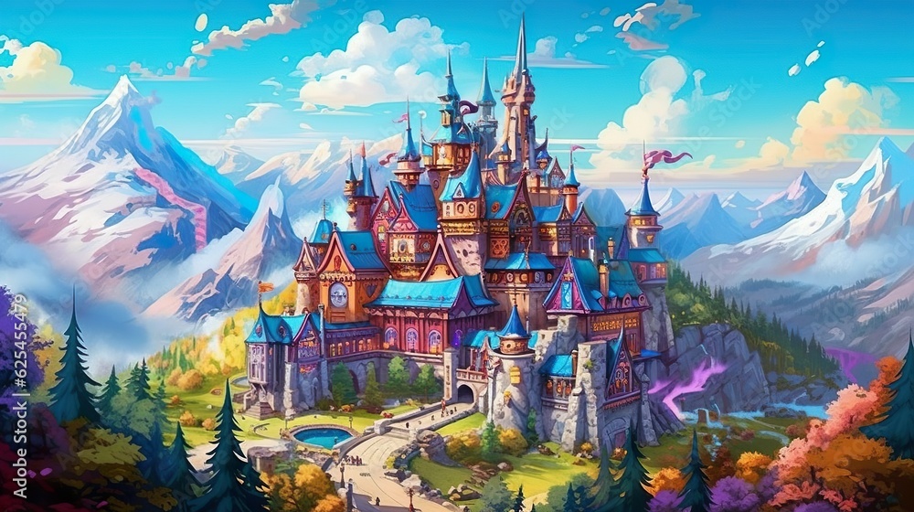 Poster abstract background magic academy. a visually stunning illustration in a banner design, capturing th