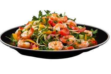  salad with shrimps Ceviche, Transparent background. generative AI