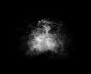 smoke steam isolated black background