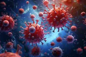 3d illustration of a new virus. Unknown viral infection. Medical research. Vererinaria. Animal diseases.