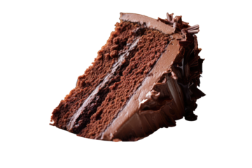 Slice of Chocolate Cake, Transparent background. generative AI
