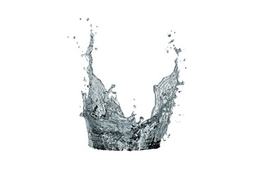 Water splashing when objects fall. or splashing water Illustration with a translucent background.