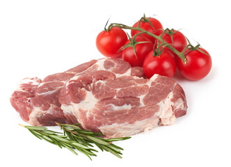 Meat on white background