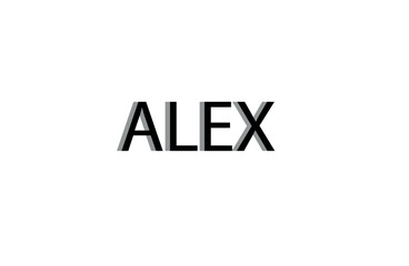 Alex 3d text vector design