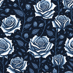 Monochrome Blooms: The Black/White Roses Pattern!