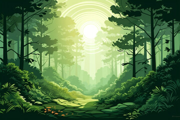 green forest in the forest