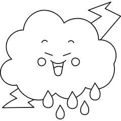 Cloud And Storm Coloring Page